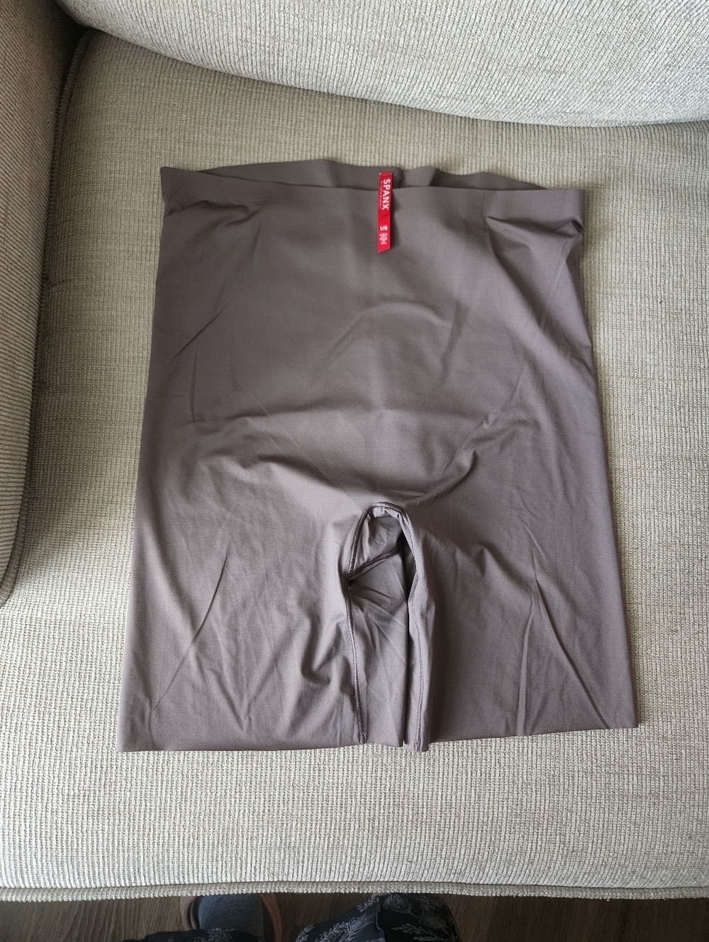 SPANX High-Waist Shaping Shorts in Taupe